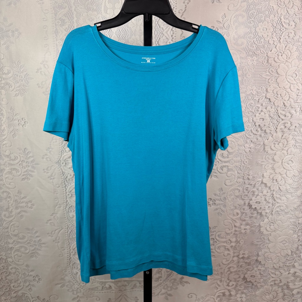 Jones New York Vibrant Blue Short Sleeve Tee